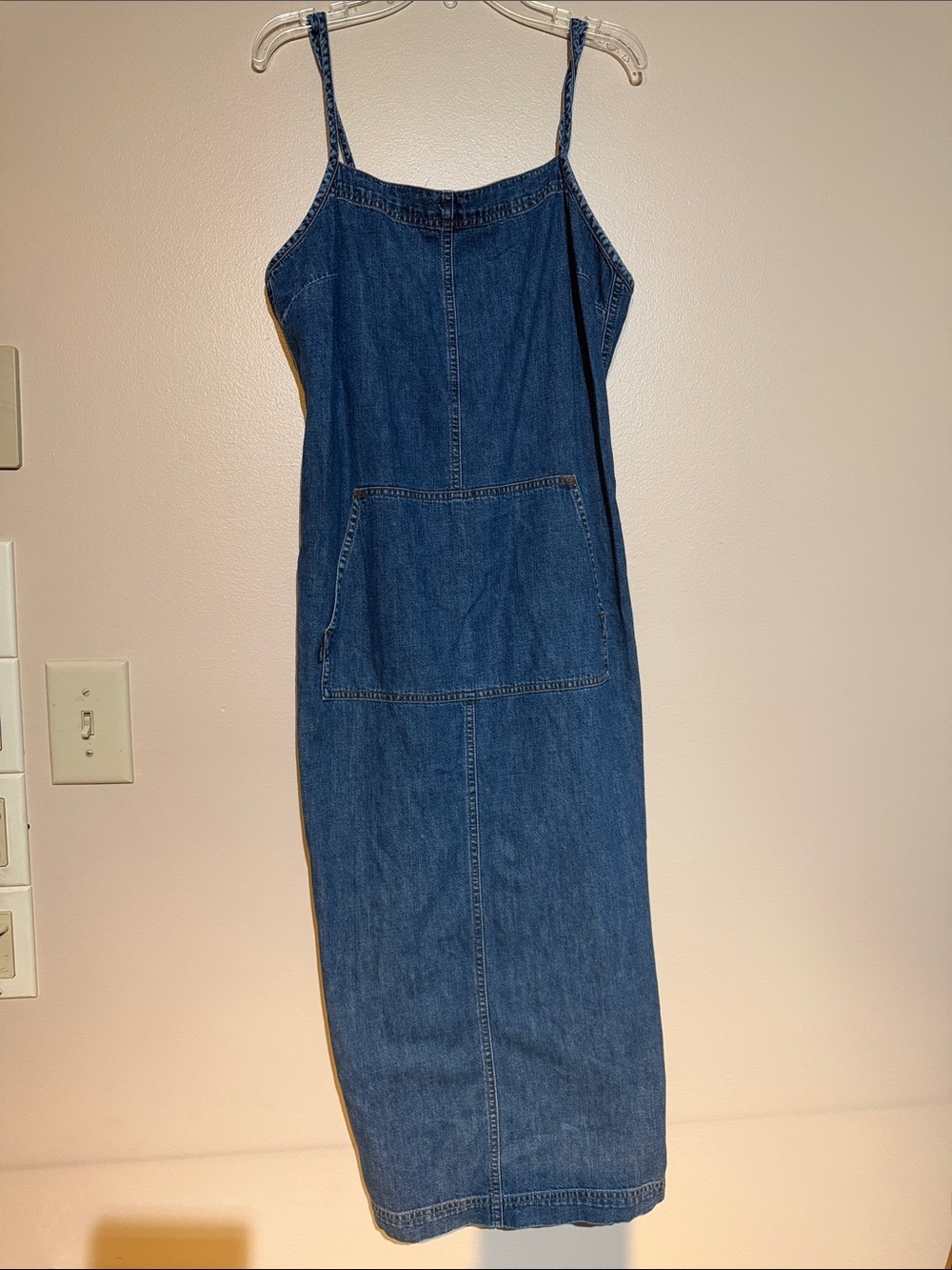 Vintage Ralph Lauren Dark Denim Slip Dress with Front Pocket